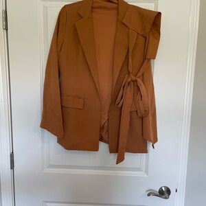 Kids One Piece Long Sleeve Bodysuit - Tan